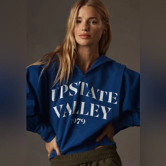 NWT Anthropologie Pilcro Fabric Mix Hoodie Size Small - Picture 2 of 11